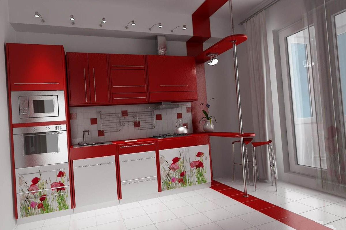 Маленькие красные кухни дизайн Маленькие красные кухни дизайн