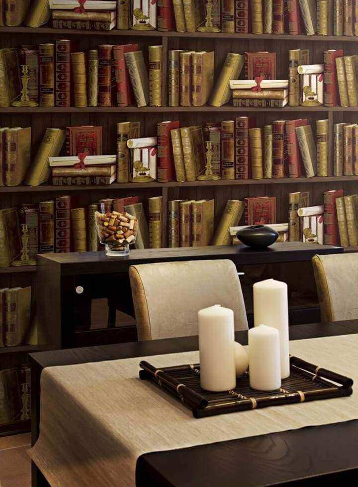 Обои с книгами в интерьере Обои с книгами в интерьере