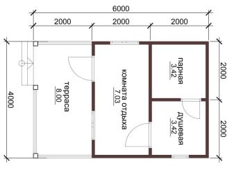 Планировка бани размером 4х6 - мойка и парилка отдельно 65 фото план внутри помещения площадью 4 на 6 чертежи и схемы вариантов метражом 6х4