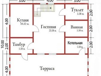 Проект одноэтажного дома 6 на 6 с котельной