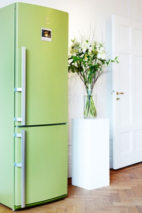 Холодильник зеленого цвета