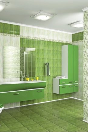 Зеленая напольная плитка в дизайне интерьера