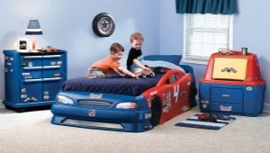 Кровать машина для мальчика синяя
