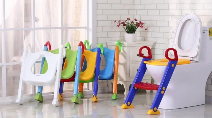 Детское сиденье на унитаз со ступенькой: накладки с лесенкой для детей .