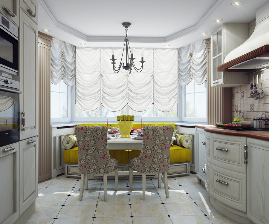Дизайн кухни с треугольным эркером дизайн кухни - фото, опис.