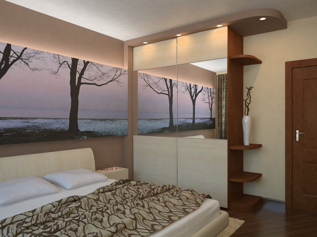 Дизайн спальни 9 кв метров с окном и дверью