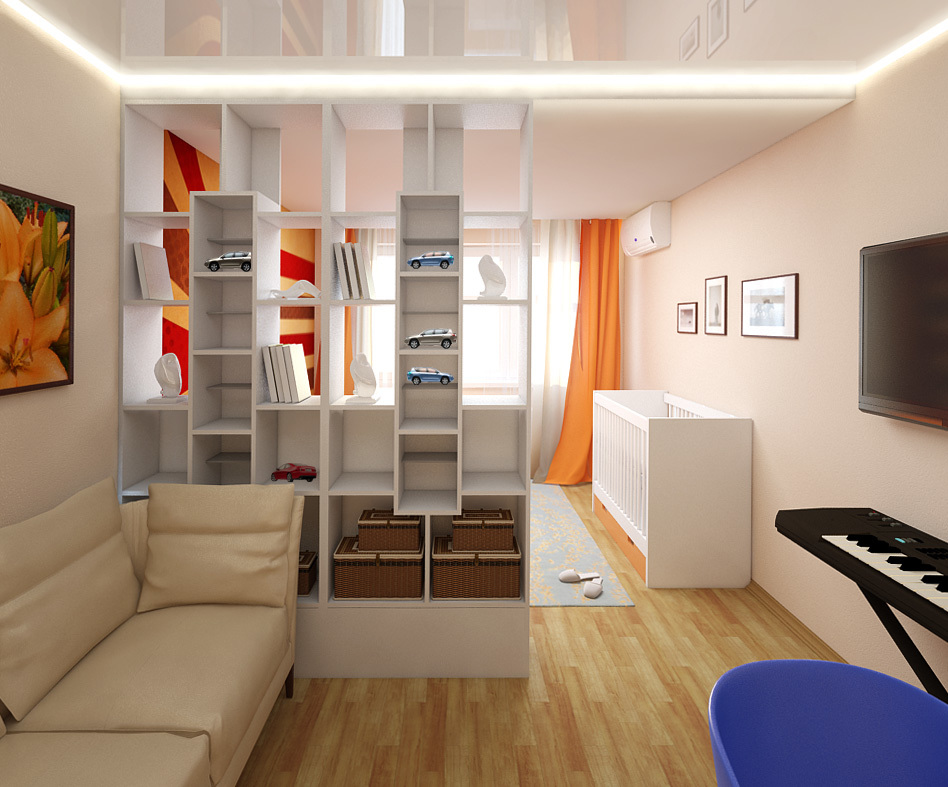 Дизайн комнаты 19 кв м с перегородкой спальня гостиная