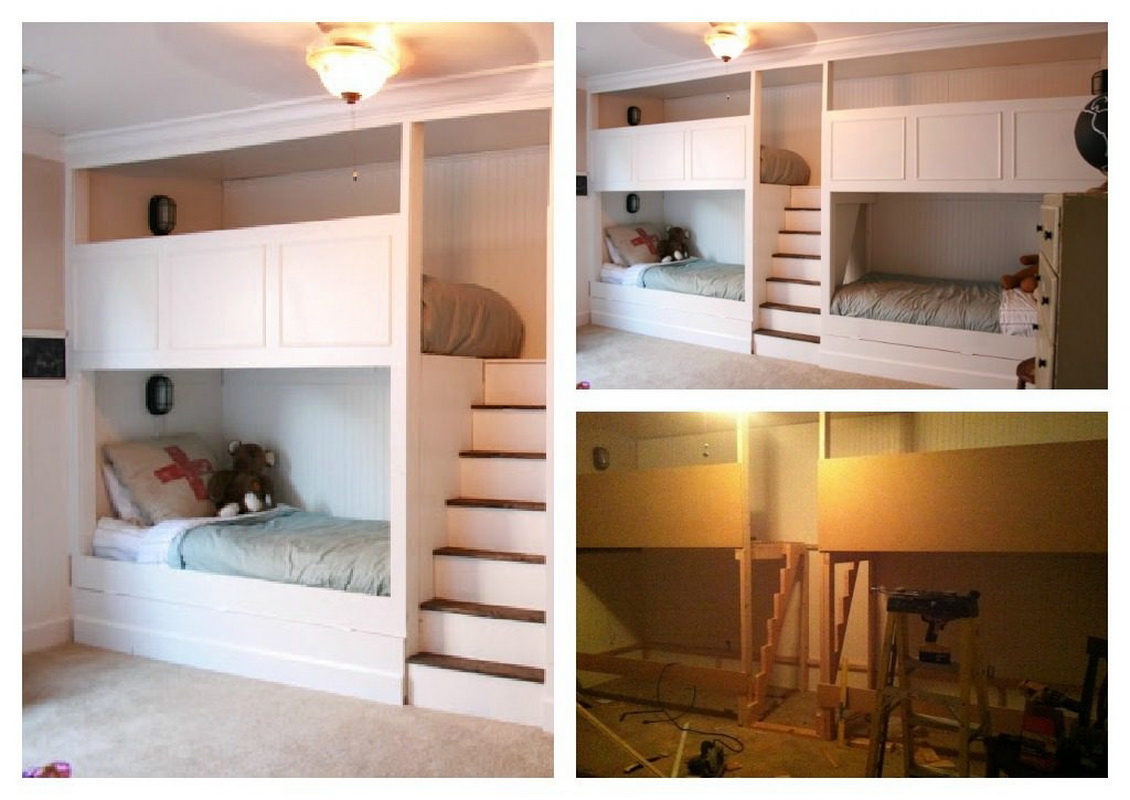 Homeofficedekorasjon built in bunk beds ideas.