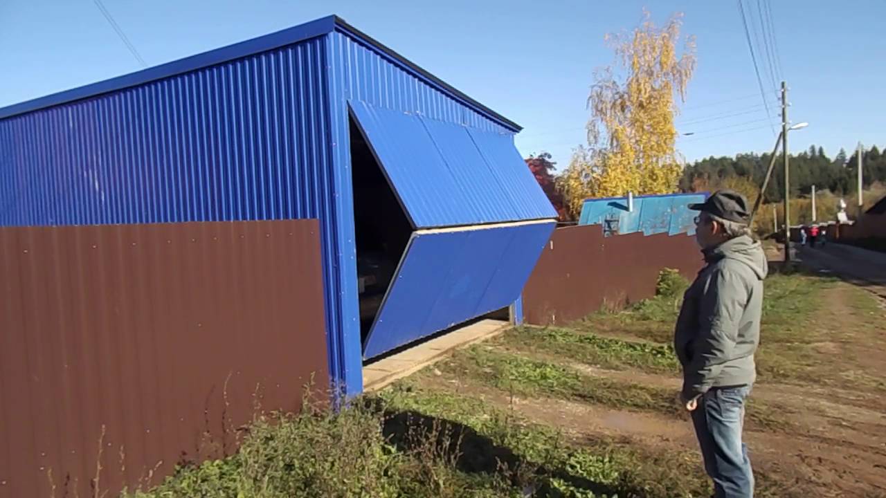 Ворота гармошка в гараж своими руками фото 783