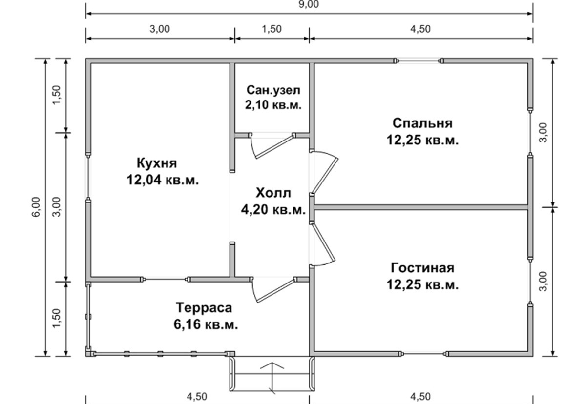 План дома 6 9 одноэтажный