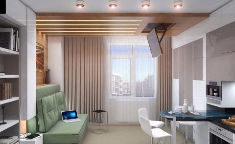 Obnova apartmana Studio 25 - Dizajn studija 25 m2: fotografija interijera stvarnih stanova
