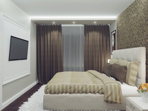 Dizajnerska spavaća soba 12 sq. m u modernom stilu. 33 fotografije