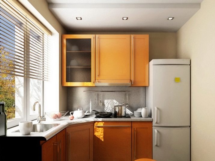 Кухни в хрущевке угловые с холодильником дизайн