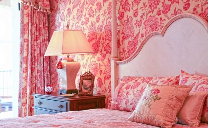 Шторы Спальню Розовыми Обоями Фото