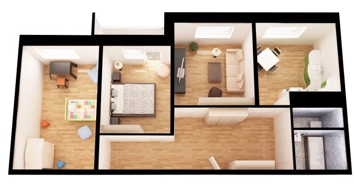 Расположение комнат в трехкомнатной квартире